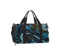 Mármol líquido Abstracto Azul Dorado,Bolso Deportivo Bandolera de Mano, Bolsa de Deporte, Bolsa de Viaje de Gran Capacidad para Mujeres y Hombres.