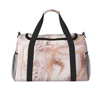Mármol líquido Abstracto con Textura de Salpicaduras de Purpurina Oro Rosa,Bolsas Deportivas, Bolsos de Viaje Deportivos Cruzados de Mano, Bolsas de Viaje de Gran Capacidad para Mujeres y Hombres.