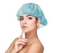 Mármol líquido azul,Gorro de dormir de satén para adultos - Gorro de dormir elástico para mujer, cubrecabello nocturno