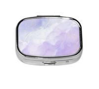 Mármol líquido morado pastel, Pastillero cuadrado para bolsillo o monedero, pequeño contenedor de pastillas, organizador de pastillas de viaje