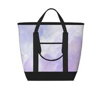 Mármol líquido pastel morado,Bolsas de almuerzo de gran capacidad, bolsa de mano térmica para mujeres, hombres, trabajo, picnic, viajes.
