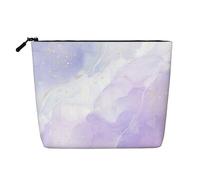 Mármol líquido Pastel Morado,Neceser de Maquillaje de imitación Lino, Neceser de Viaje portátil
