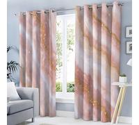 Mármol Lujoso Cortinas Opacas 117Anx137Al Cm, Rayas Elegantes Rosa Melocotón Cortina, Fibra Poliéster Lavable Protegiendo La Privacidad Sala De Estar Cortina con Ojales 2 Piezas
