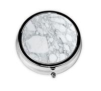 Mármol negro claro, pastillero, pastillero cuadrado para bolsillo o monedero, pastillero pequeño, organizador de pastillas de viaje