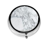 Mármol negro claro, pastillero, pastillero cuadrado para bolsillo o monedero, pastillero pequeño, organizador de pastillas de viaje