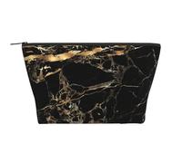 Mármol Negro Oro, Bolsa de artículos de tocador Bolsa de Maquillaje Bolsa de cosméticos Bolsa de artículos de tocador de Viaje portátil