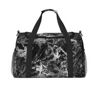 Mármol Negro, Plateado y Gris Grafito,Bolsas Deportivas, Bolsos de Viaje Deportivos Cruzados de Mano, Bolsas de Viaje de Gran Capacidad para Mujeres y Hombres.