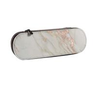 Mármol Oro Rosa Mármol Metálico Rosa Rubor, Estuche para lápices Estuche para lápices de Cuero de PU Estuche para lápices de Gran Capacidad Estuche para lápices Bolsa de cosméticos