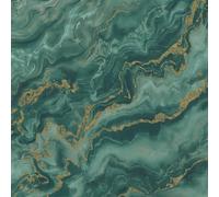 Vinilo Mármol Papel Pintado Verde/Oro Elle Decoración Mystic Spell 10447-19