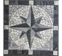 Mármol Rosone 60 x 60 cm, brújula, piedra natural, rosa de los vientos, mosaico, incrustaciones 071