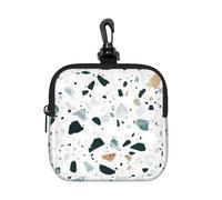 Mármol terrazo Pastel,Bolsa de Almacenamiento Cuadrada con Cremallera, Monedero de Neopreno, Carteras pequeñas, Monedero pequeño, Monedero
