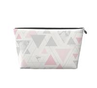 Mármol Triángulo Geométrico Plata Gris Rosa, Bolsa de artículos de tocador Bolsa de Maquillaje Bolsa de cosméticos Bolsa de artículos de tocador de Viaje portátil