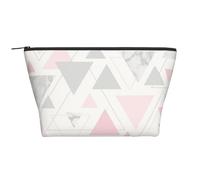 Mármol Triángulo Geométrico Plata Gris Rosa, Bolsa de artículos de tocador Bolsa de Maquillaje Bolsa de cosméticos Bolsa de artículos de tocador de Viaje portátil