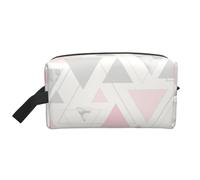 Mármol Triángulo Geométrico Plata Gris Rosa, Bolsa de Maquillaje Bolsa de cosméticos Bolsa de artículos de tocador de Viaje portátil Organizador de Bolsa de Maquillaje