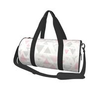 Mármol Triángulo Geométrico Plata Gris Rosa, Bolsa de Viaje de Gran Capacidad, Bolso Redondo, Bolsa de Viaje Deportiva, Bolsa de Mano, Bolsa de Fitness