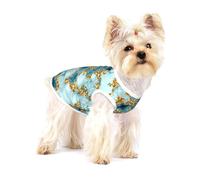 Mármol Verde Azulado Dorado Brillante con Textura,Camiseta de algodón sin Mangas para Mascotas, Chaleco Transpirable, Suave y elástico para Cachorros,S