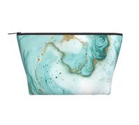 Mármol Verde Azulado y Dorado, Bolsa de artículos de tocador Bolsa de Maquillaje Bolsa de cosméticos Bolsa de artículos de tocador de Viaje portátil