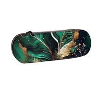 Mármol Verde Esmeralda, Estuche para lápices Estuche para lápices de Cuero de PU Estuche para lápices de Gran Capacidad Estuche para lápices Bolsa de cosméticos