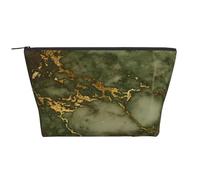 Mármol Verde y Dorado de Lujo, Bolsa de artículos de tocador Bolsa de Maquillaje Bolsa de cosméticos Bolsa de artículos de tocador de Viaje portátil