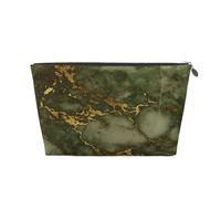 Mármol Verde y Dorado de Lujo, Bolsa de artículos de tocador Bolsa de Maquillaje Bolsa de cosméticos Bolsa de artículos de tocador de Viaje portátil