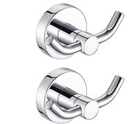 MARMOLUX ACC Euro - 2 paquetes Toallero de Doble Gancho para baño, Cocina, Soporte de Toalla de Mano, Resistente, para Puerta de Armario, Accesorios de baño, Soporte de Pared