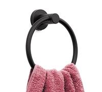 Marmolux - Toallero de anillo negro mate para baño | Soporte para toallas de mano para almacenamiento de toallas de baño | Montado en la pared resistente moderno toallero de acero inoxidable para baño