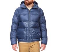 Marmot Hombre Guides Down Hoody, Cálida chaqueta ligera de plumón para invierno, acolchada repelente al agua, con cortaviento, pequeña, exterior plegable con capucha, Storm, S