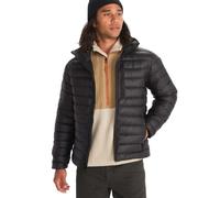 Marmot Hombre Highlander Hoody, Chaqueta de plumón ligera, parka de plumón impermeable, abrigo de invierno cálido resistente a la lluvia, Black, S
