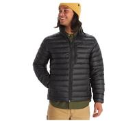 Marmot Hombre Highlander Jacket, Chaqueta de plumón ligera, parka de plumón impermeable, abrigo de invierno cálido resistente a la lluvia, Black, M