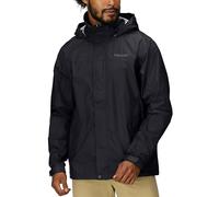 Marmot Hombre PreCip Eco Jacket Chaqueta impermeable para lluvia, chubasquero transpirable con capucha, cortaviento ligero hardshell para senderismo y bicicleta, Black, XL