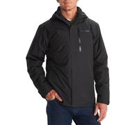 Marmot Hombre Ramble Component Jacket, Chaqueta impermeable cálida, chubasquero ligero 3 en 1 con capucha, cortavientos ligero y transpirable, Black, L