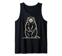Marmot Line Art Groundhog Minimalist Wildlife Camiseta sin Mangas