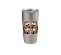 Marmot Lucha Marmota Amante Meme Vaso térmico de acero inoxidable de doble pared