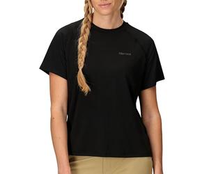 Marmot Wm's Windridge SS, Camiseta funcional transpirable, camiseta de deporte manga corta, camiseta de fitness secado rápido, Mujer, Black, L