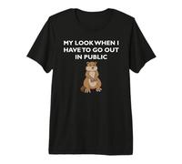 Marmota Triste Cuando Tengo Que Salir en público introvertido Camiseta Premium