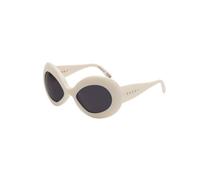 Marni Unisex Lake Of Fire Off-White 71D Gafas de sol Acetato Blanco Gris Oversize Normal