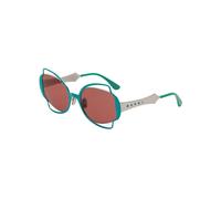 Marni Unisex Marni WE3 Route Of The Sun Green Gafas de sol Metal Verde Marrón Geométrico Normal