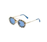 Marni Unisex Waitomo Gold A5C Gafas de sol Metal Oro Azul claro Redonda Normal