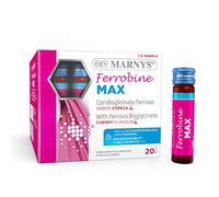 Marnys Ferrobine Max - Hierro, Zinc Y Vitaminas - Fortalecer el Cuerpo, Aliviando Cansancio y Fatiga - Para 1 Mes - 20 Viales Monodosis Con Sabor Cereza