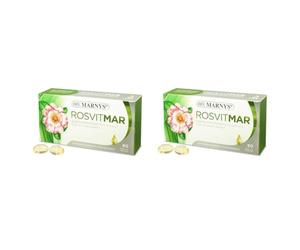 Marny's Rosvitmal Perlas de Aceite de Rosa Mosqueta con Vitamina E, 60 Cápsulas (Paquete de 2)