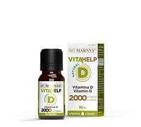 Marnys. Vitahelp Vitamina D 2000 Ui Líquida - Botella Ml - Por Gotas - Mantiene Las Articulaciones Y Huesos Sanos Y Mejora El Sistema Inmunológico - Made In Europe Ml, 10 Mililitro,