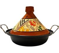 Marocstore.nl Tajine de cerámica y hierro fundido de inducción de aluminio | Mangos | Adecuado para 4-8 personas | Ø 30 cm