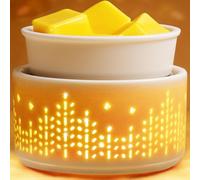 Maromamix Calentador de cera de cerámica, calentador eléctrico de cera para cera perfumada, calentador de cera PTC, quemador de cera de fragancia con 7 colores, regalo y decoración (7 colores halo)