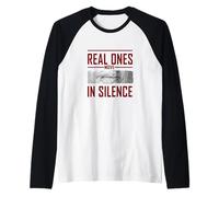 Maron Color Real Ones Move In Silence Maron Gráfico Camiseta Manga Raglan