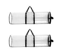 Marooma Bolsa de almacenamiento de papel para regalo de cilindro de Navidad, 2 unidades, transparente bolsa organizadora de papel de regalo con asas
