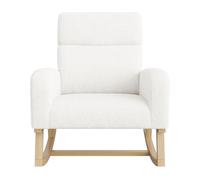Marooma Silla mecedora para habitación infantil, cómoda silla mecedora de lana de cordero con patas de madera maciza, silla de lactancia moderna para sala de estar, dormitorio (blanco)