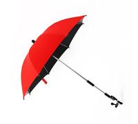 Marooma Sombrilla para Cochecito con Abrazadera, Sombrilla para Cochecito para Niños, Sombrilla Universal para Cochecito, Paraguas para Cochecito con Protección UV Regulable de 360(Rojo)