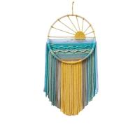 Marooma Sunset Macramé para Colgar en la Pared, Tapiz Atrapasueños Arte de la Pared macramé Sol Decoración de la Pared Hecho a Mano Tejido Boho Tapiz Ornamento Amanecer Colgador