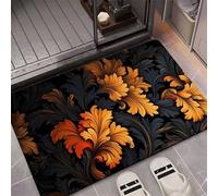MaroYanYML Alfombra de baño de Piedra de diatomeas Absorbente Antideslizante con Hojas de otoño Alfombra de Ducha de Secado rápido de 3 Capas Alfombra de Piso con impresión 3D de Hoja de Arce