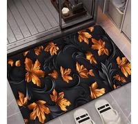 MaroYanYML Alfombra de baño de Piedra de diatomeas Absorbente Antideslizante con Hojas de otoño Alfombra de Ducha de Secado rápido de 3 Capas Alfombra de Piso con impresión 3D de Hoja de Arce